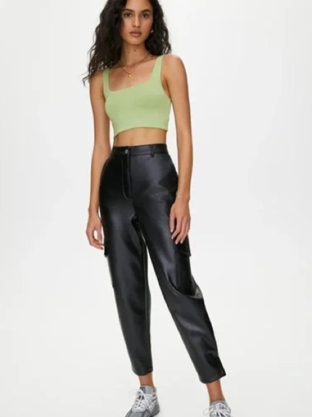 Aritzia Wilfred Faux Leather Modern Cargo Pants